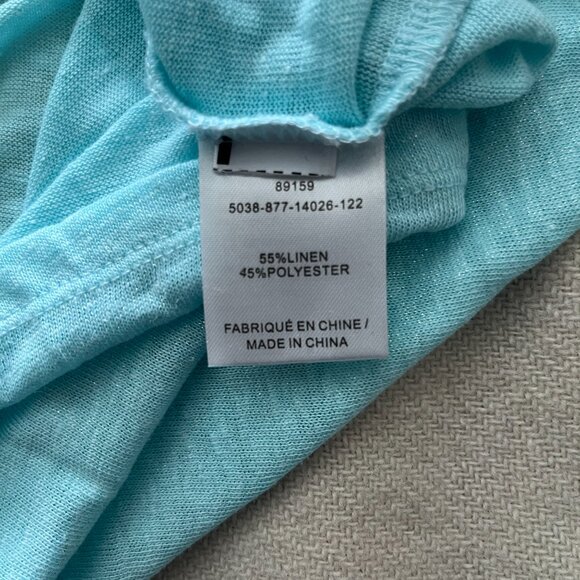 Laura Plus Turquoise V-Neck Short Sleeve TShirt - Size 2x GUC - Picture 7 of 7